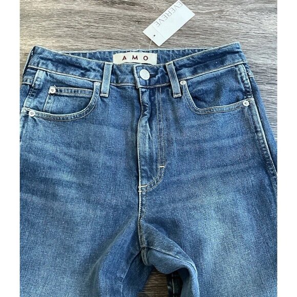 AMO Denim Chloe Crop Pant in Crush Size 27 Bella Crop High Rise Straight Ankle - Picture 9 of 14